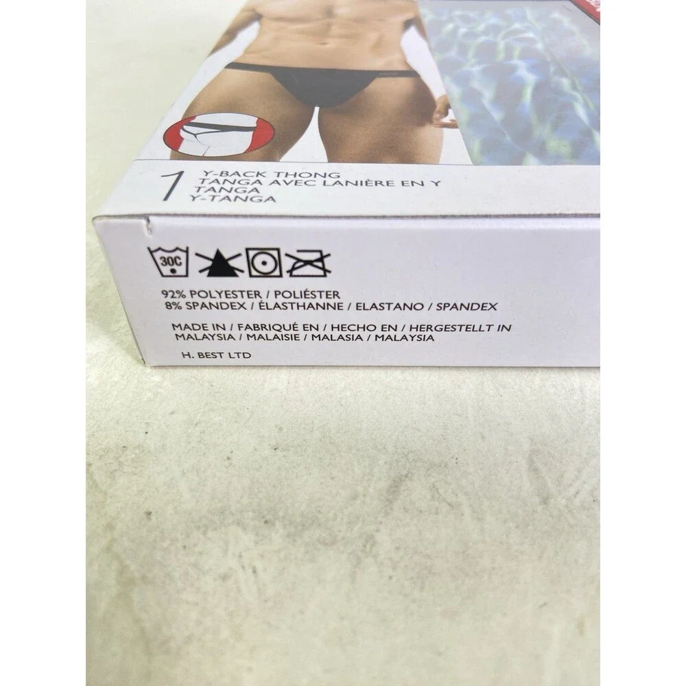 2xist Sliq Micro Y-Back Thong Underwear Geometric Print Mens Size M